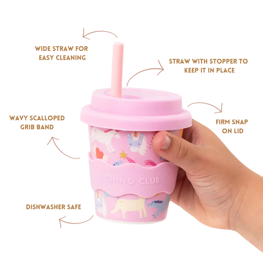 Chino Club Pink Unicorn Babychino Cup 4oz