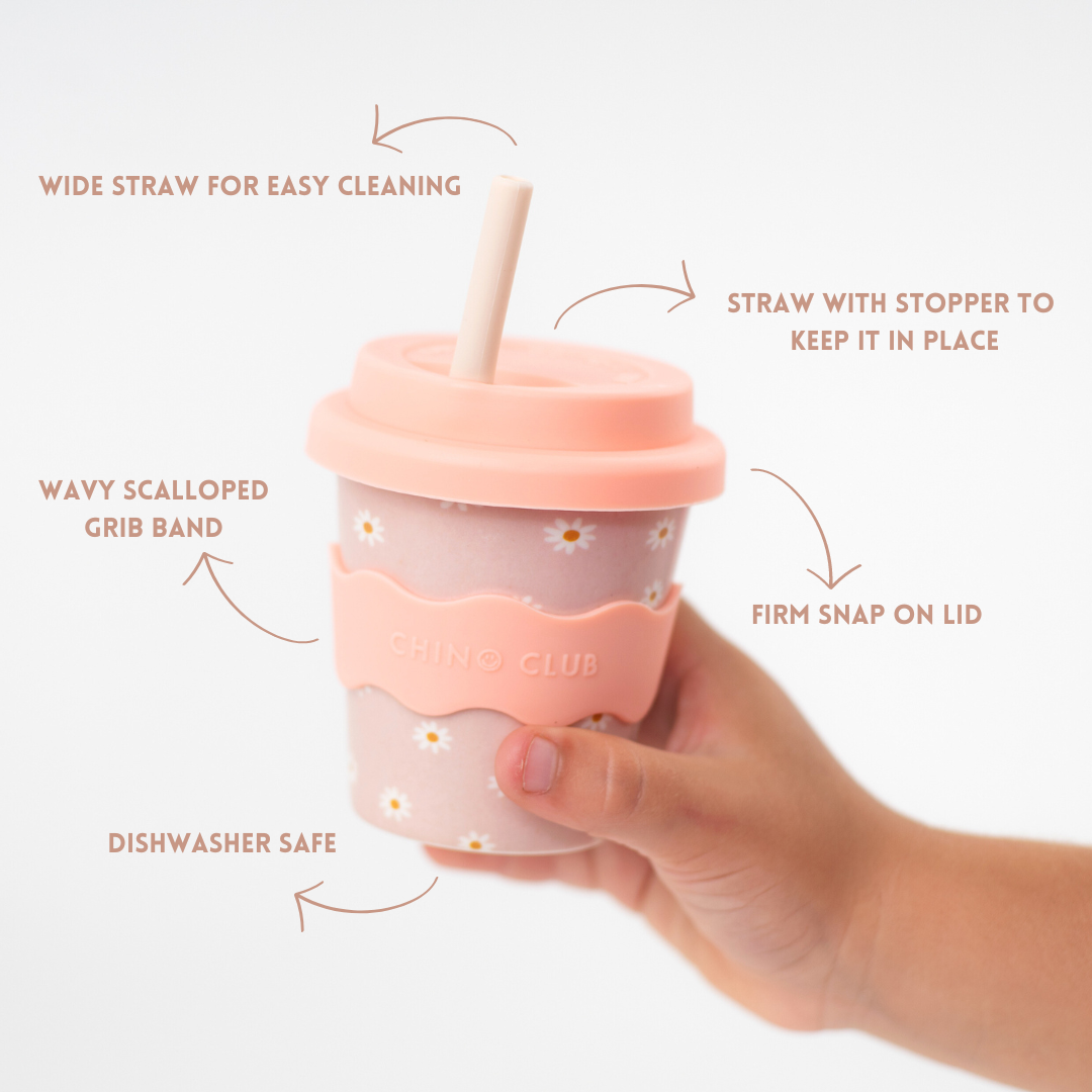 Chino Club Pink Daisy Babychino Cup 4oz
